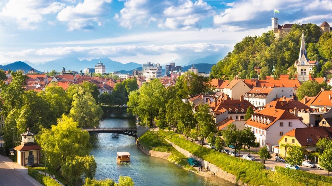 Ljubljanica in staro mestno jedro Ljubljane